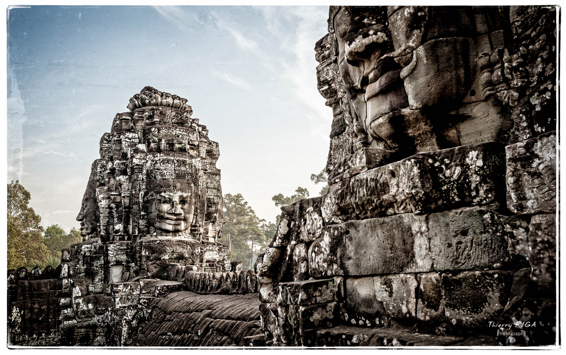 dramatic view of the face towers of the Bayon Temple, Thierry Riga, Angkor Photography