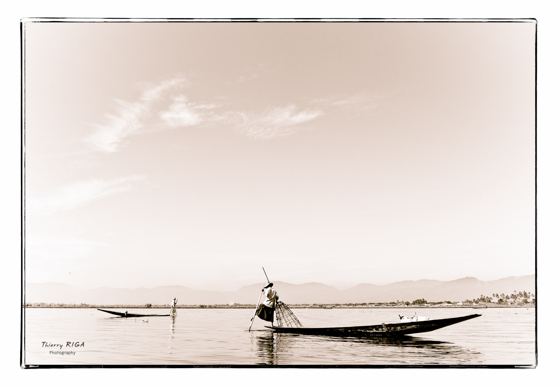 Inlay lake fishermen boats, Myanmar